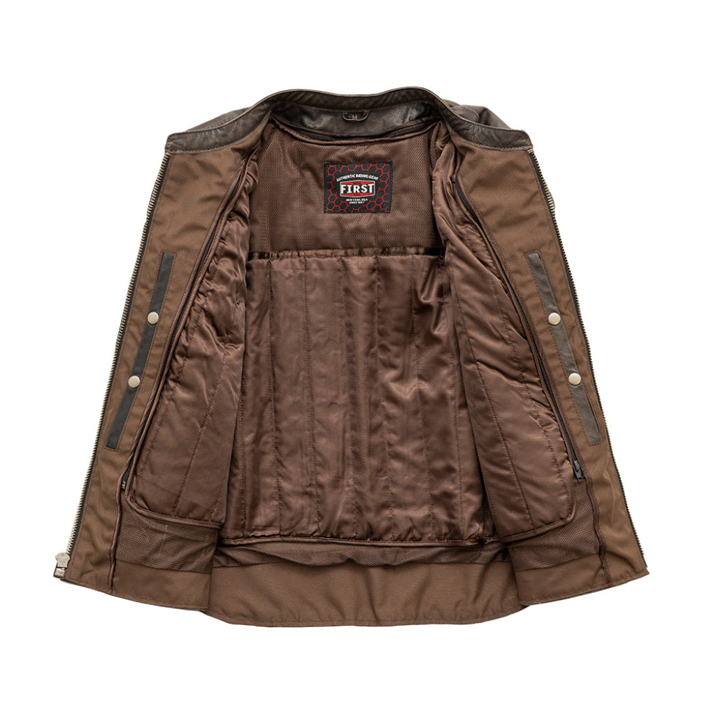 Rocky Men's Motorcycle Leather Jacket - Brown Men's Leather Jacket First Manufacturing Company   