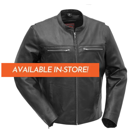 Rocky Men's Motorcycle Leather Jacket Men's Leather Jacket First Manufacturing Company Black S 