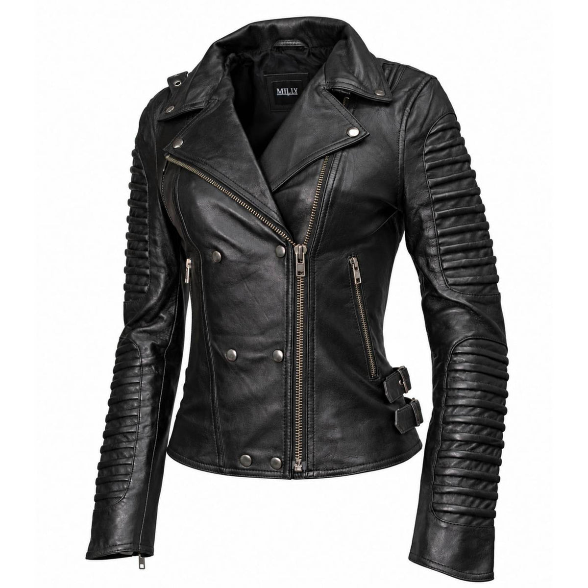 Milwaukee Leather Women's Velvet Vixen Black Naked Lambskin Moto Jacket - SFL2802