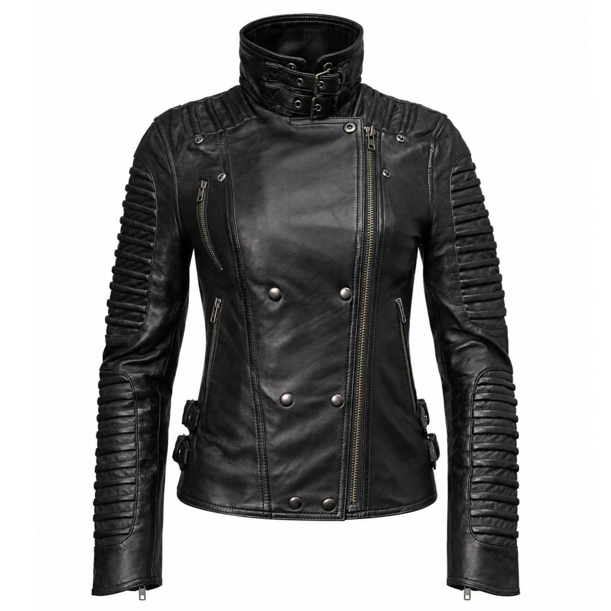 Milwaukee Leather Women's Velvet Vixen Black Naked Lambskin Moto Jacket - SFL2802