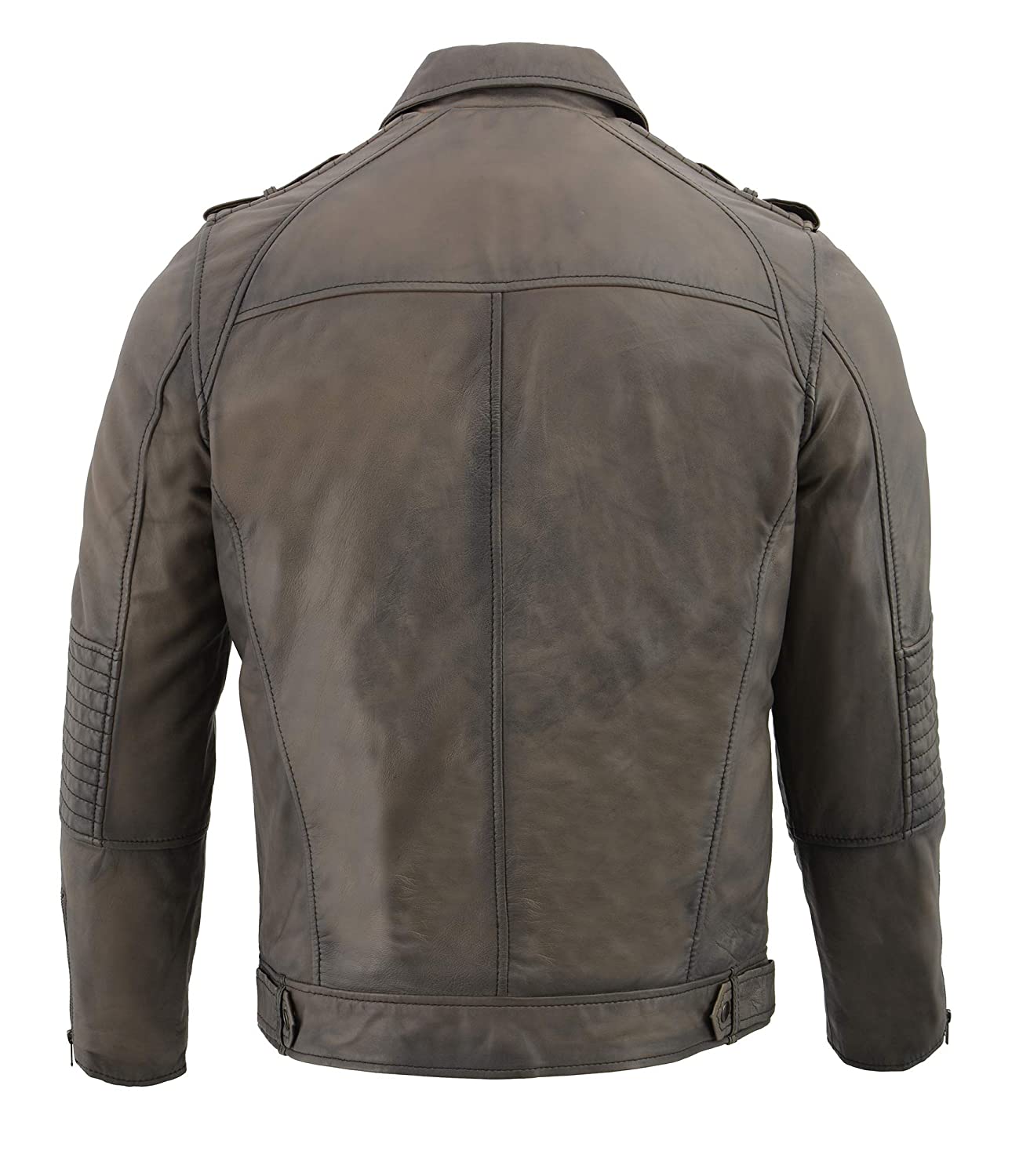 Milwaukee Leather SFM1810 Men's Anthracite Patch Pocket Lambskin Leather Jacket