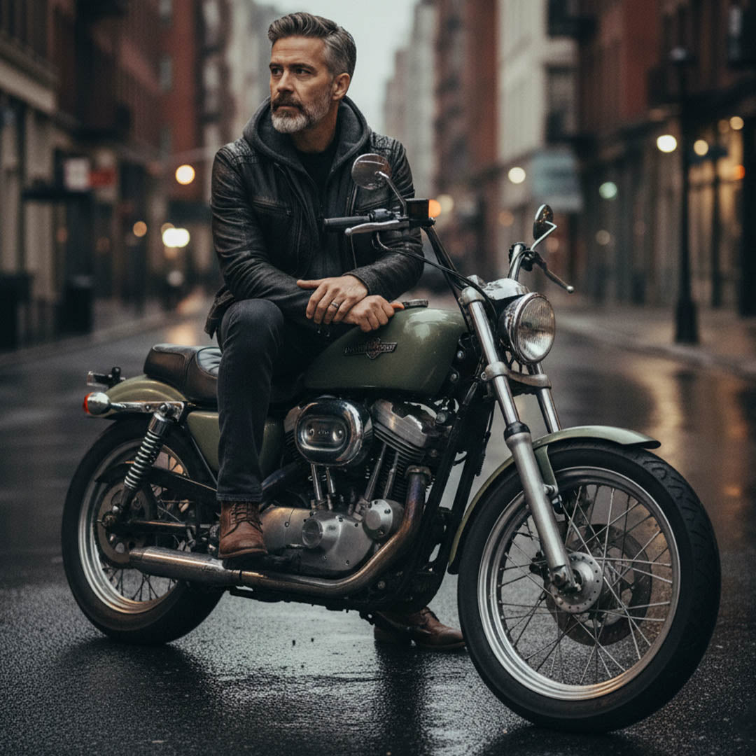 Milwaukee Leather SFM1846 Men's Black Fashion Casual Leather Jacket with Removable Hoodie