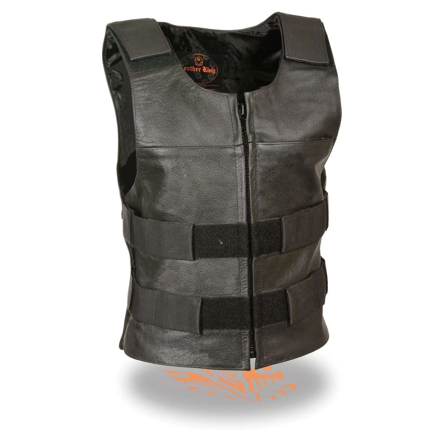 Milwaukee Leather SH1367LZ Women's Black Leather Swat Style Rider Vest w/ Plain Back Panel for Club Patches