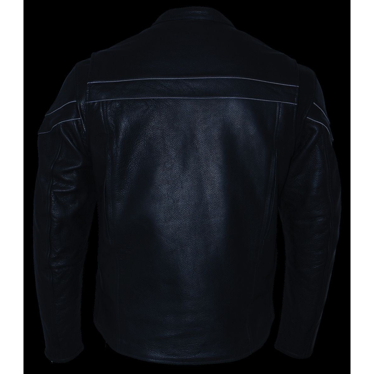 Milwaukee Leather SH1408 Men's Sporty Crossover Vented Black Motorcycle Leather Scooter Jacket