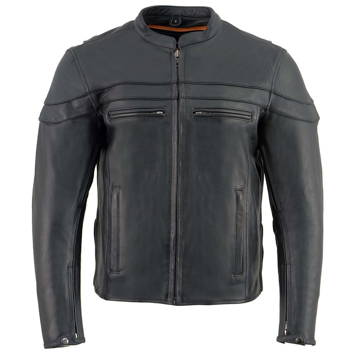 Milwaukee Leather SH1408 Men's Sporty Crossover Vented Black Motorcycle Leather Scooter Jacket