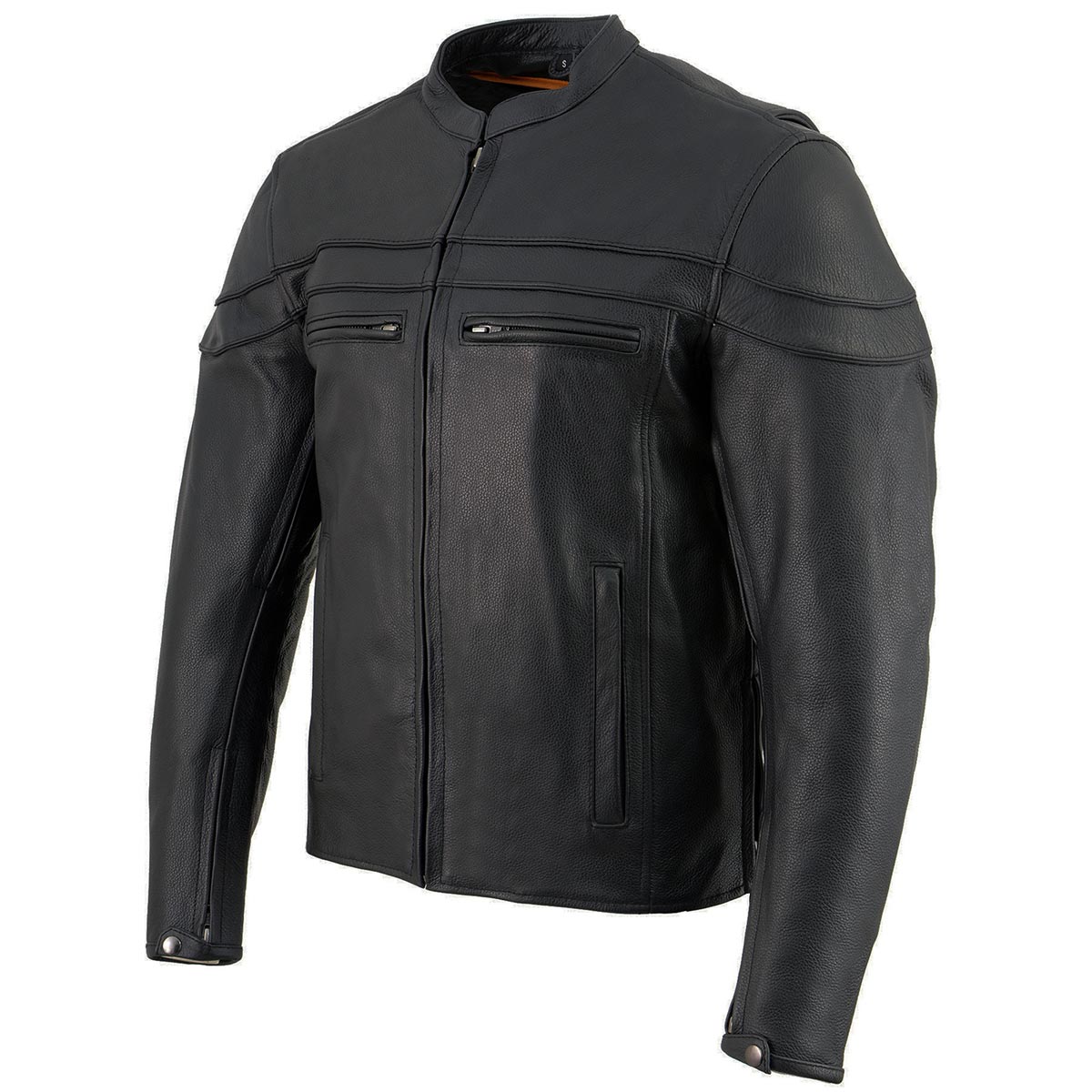 Milwaukee Leather SH1408 Men's Sporty Crossover Vented Black Leather Scooter Jacket