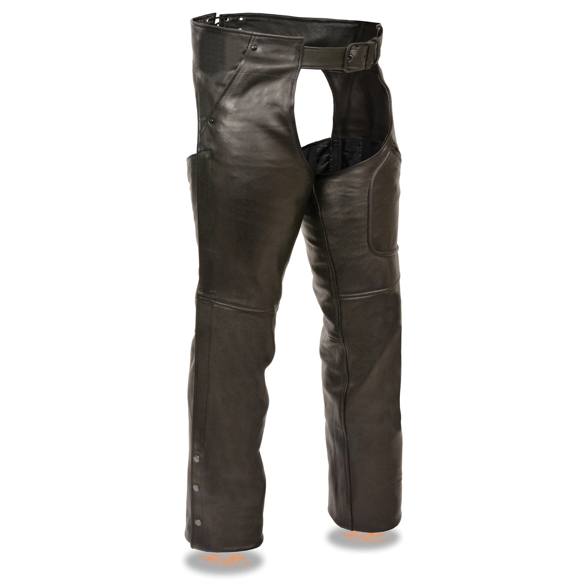 Milwaukee Leather Men’s Black Premium Leather Motorcycle Rider Chaps w ...