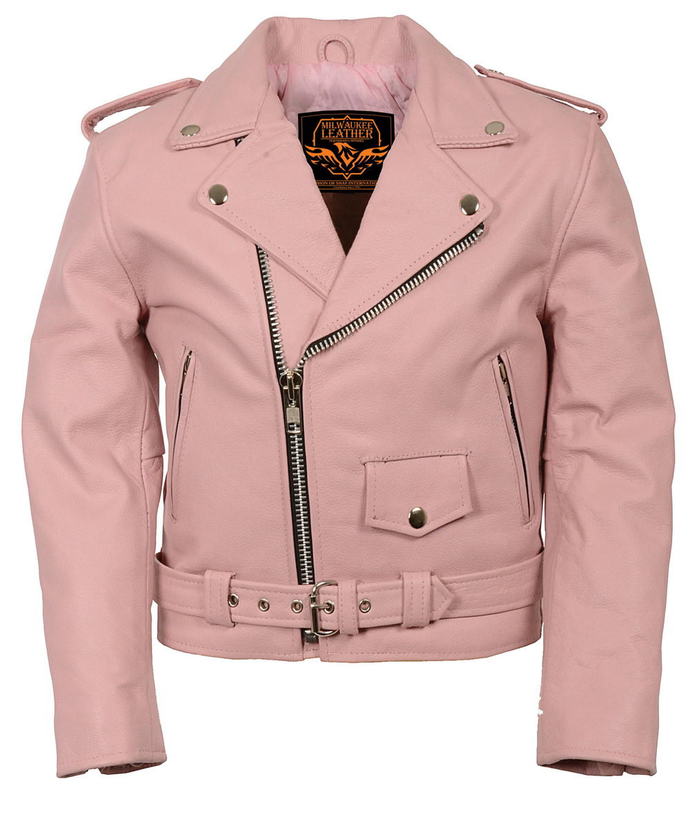 pink motorcycle gear Milwaukee Leather SH2010 Girls Toddler Classic Style Pink Leather Motorcycle Jacket