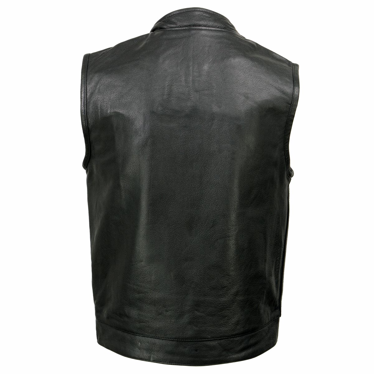 Milwaukee Leather SH2036 Men's Black Club Style' Open Neck Leather Vest