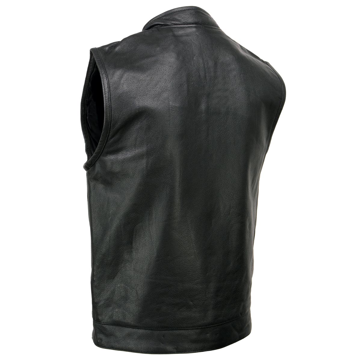 Milwaukee Leather SH2036 Men's Black Club Style' Open Neck Leather Vest