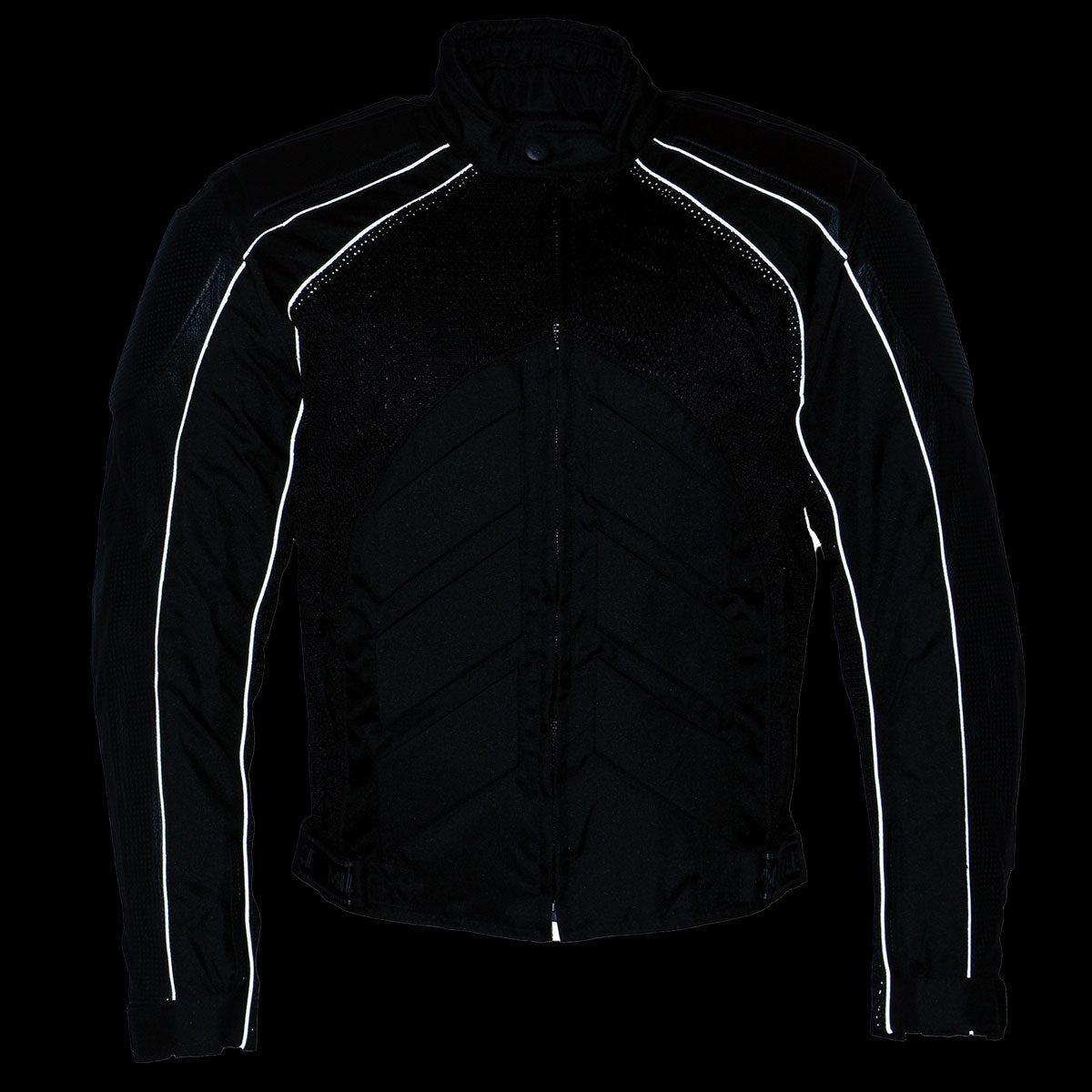 NexGen SH2153 Men's Black and Blue CE Armored Motorcycle Textile and Leather Combo Jacket
