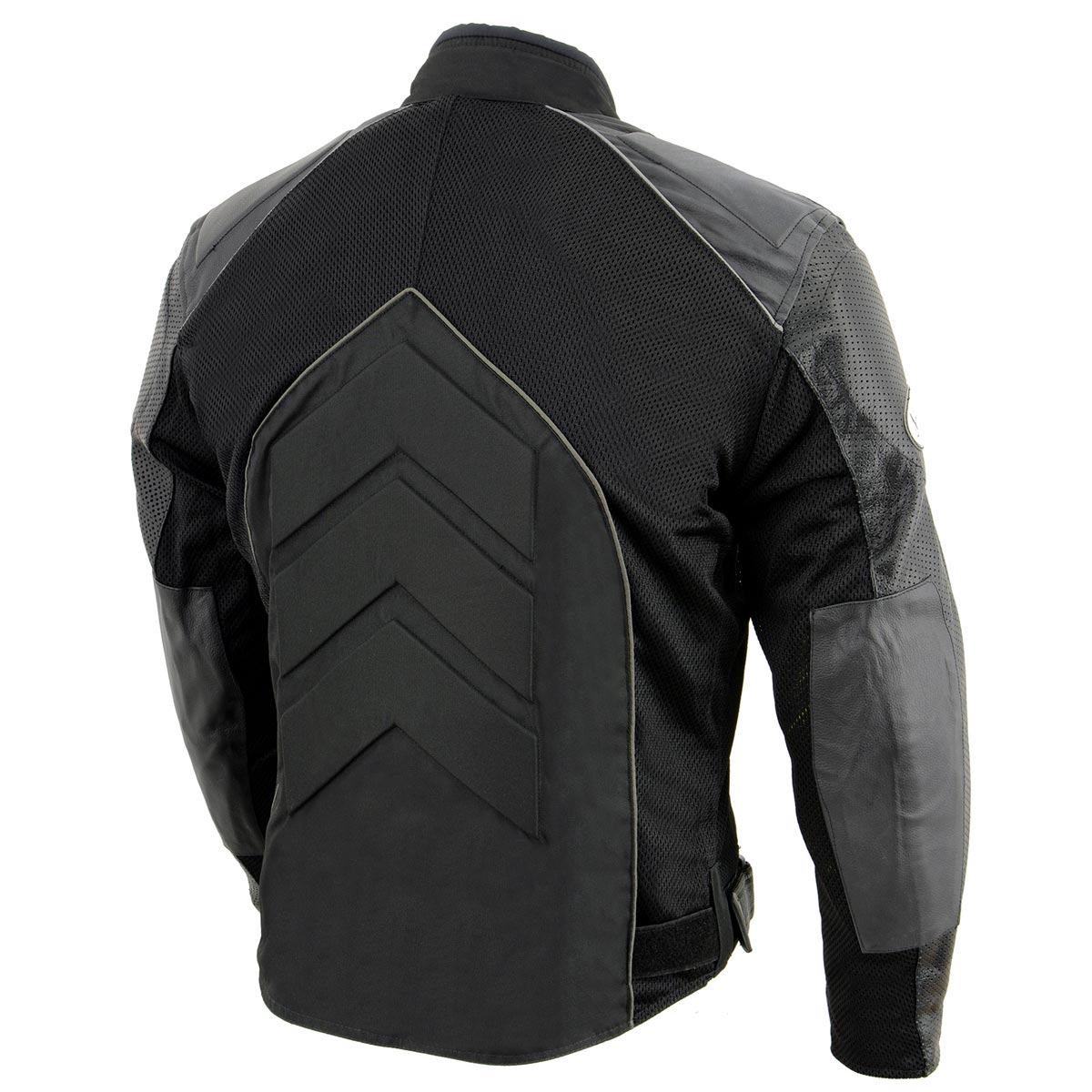 Nexgen Riding Jacket NexGen SH2153 Men's Black and Grey Armored Moto Textile and Leather Co ...