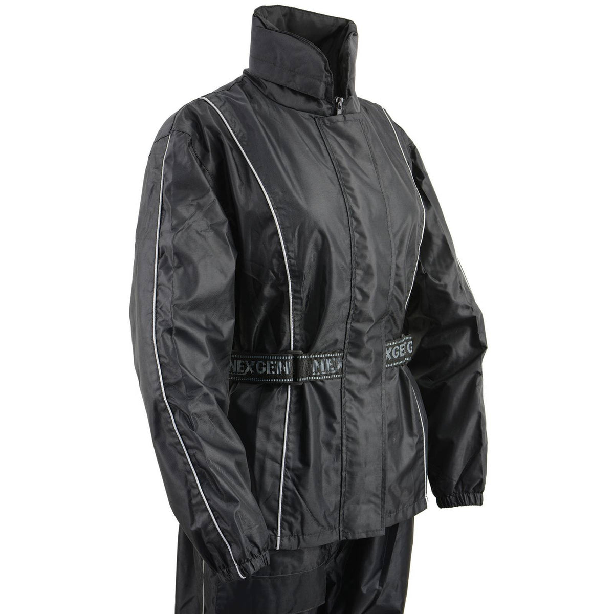 NexGen SH2215L Women's Lightweight Oxford Nylon Black Water Resistant Rain Suit