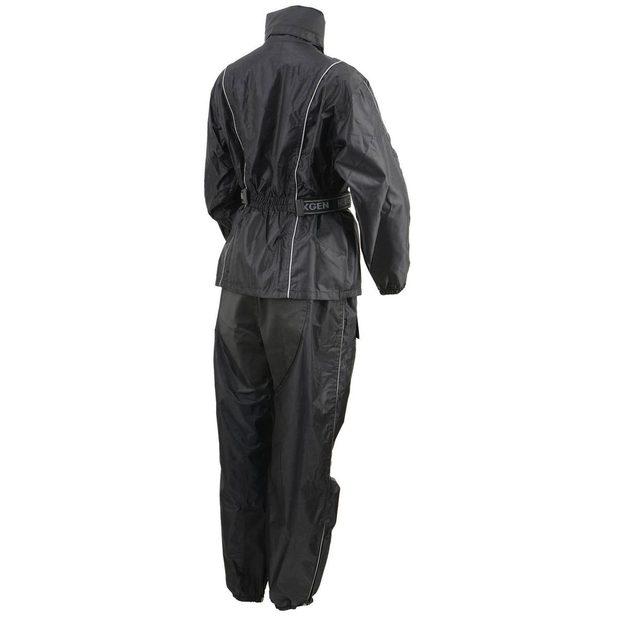 NexGen SH2215L Women's Lightweight Oxford Nylon Black Water Resistant Rain Suit