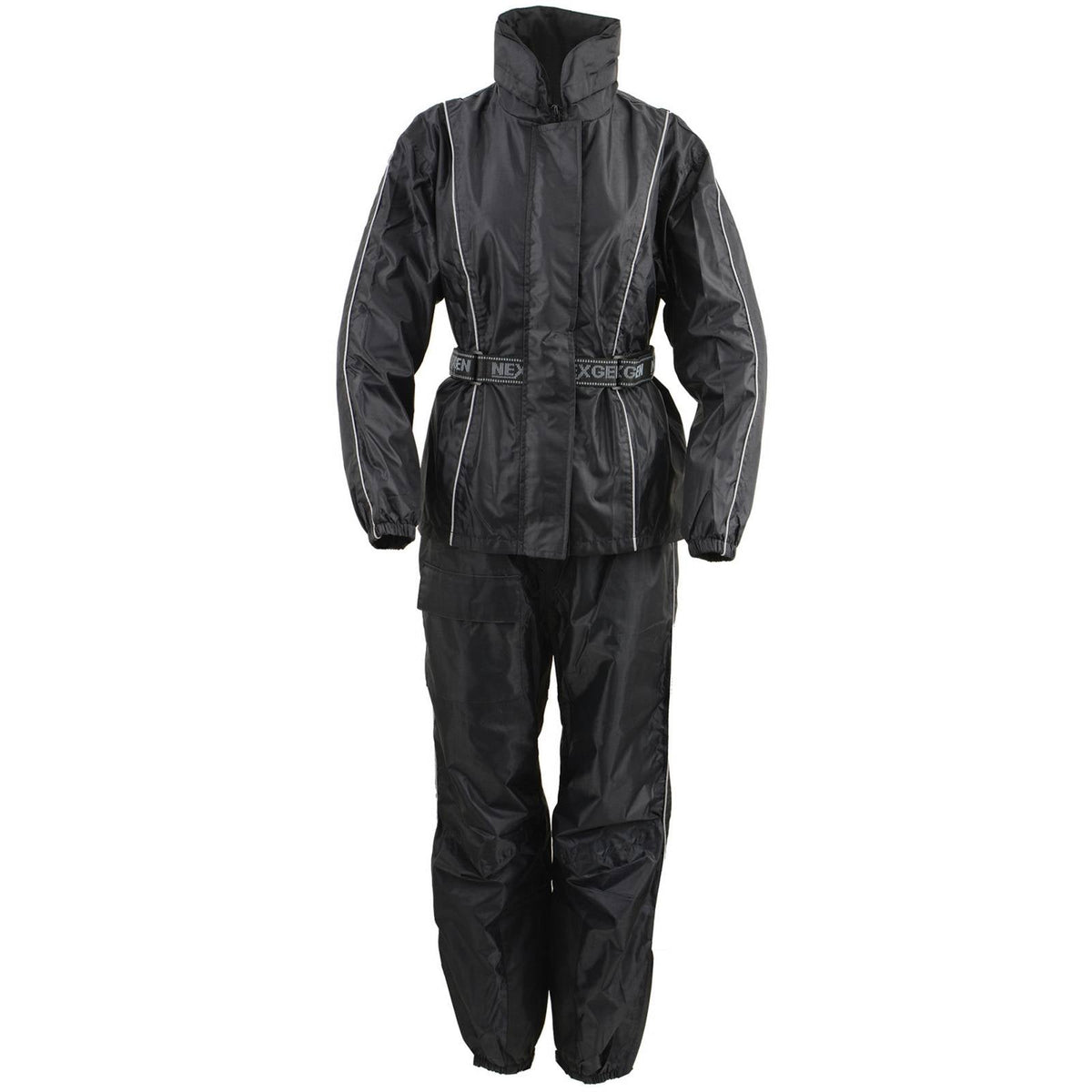 NexGen SH2215L Women's Lightweight Oxford Nylon Black Water Resistant Rain Suit