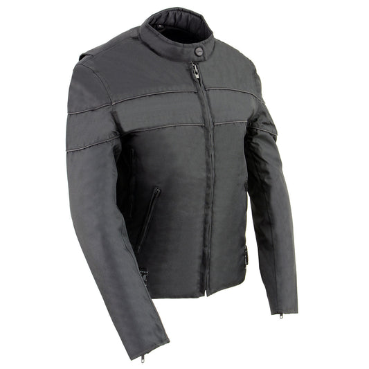 Milwaukee Leather SH2261 Women's Black Textile Lightweight Motorcycle Jacket with Reflective Piping