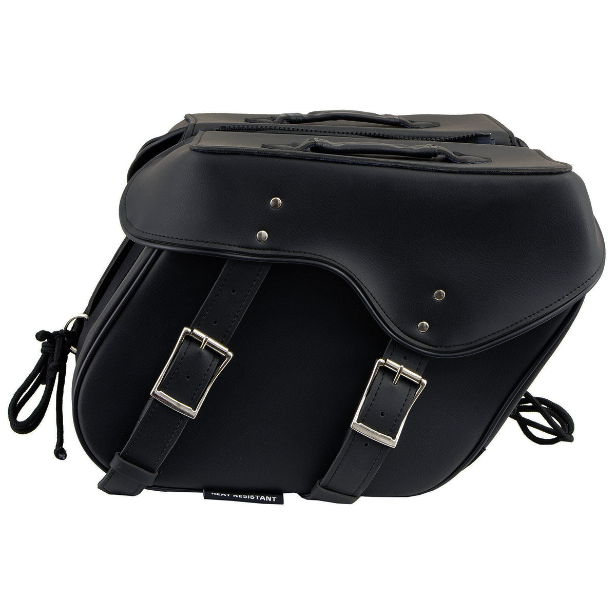 Milwaukee Leather SH55201ZB Black Large PVC Zip-Off Throwover Motorcycle Saddlebags