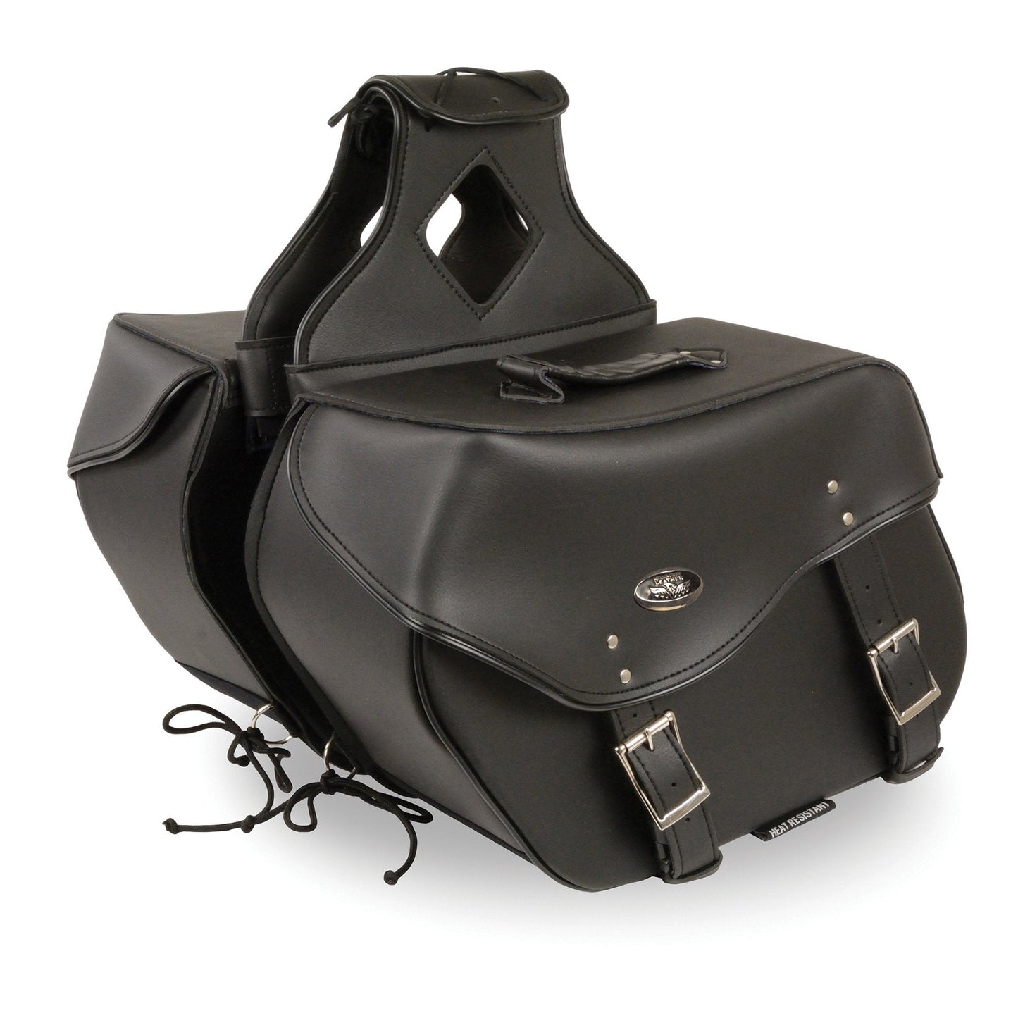 Milwaukee Leather SH55302ZB Black Large Zip-Off PVC Throw Over Saddlebags