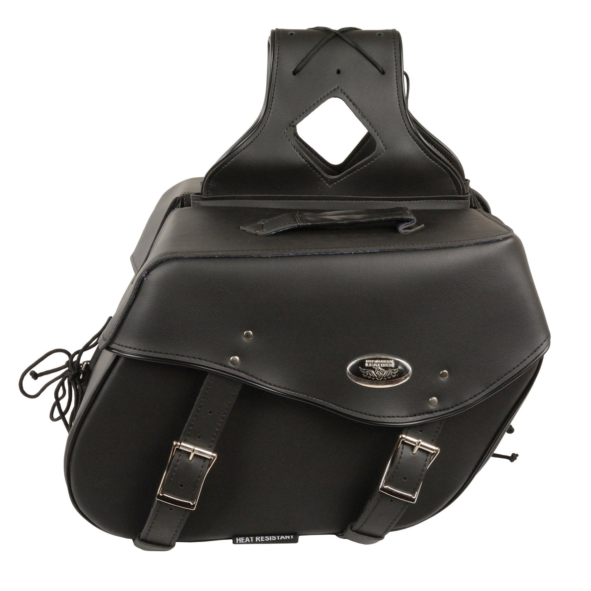 Milwaukee Leather SH55302ZB Black Large Zip-Off PVC Throw Over Saddlebags