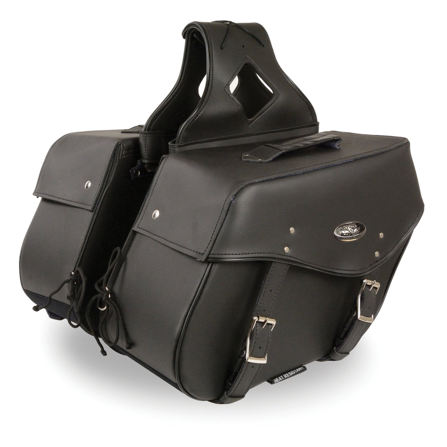 Milwaukee Leather SH55302ZB Black Large Zip-Off PVC Throw Over Saddlebags