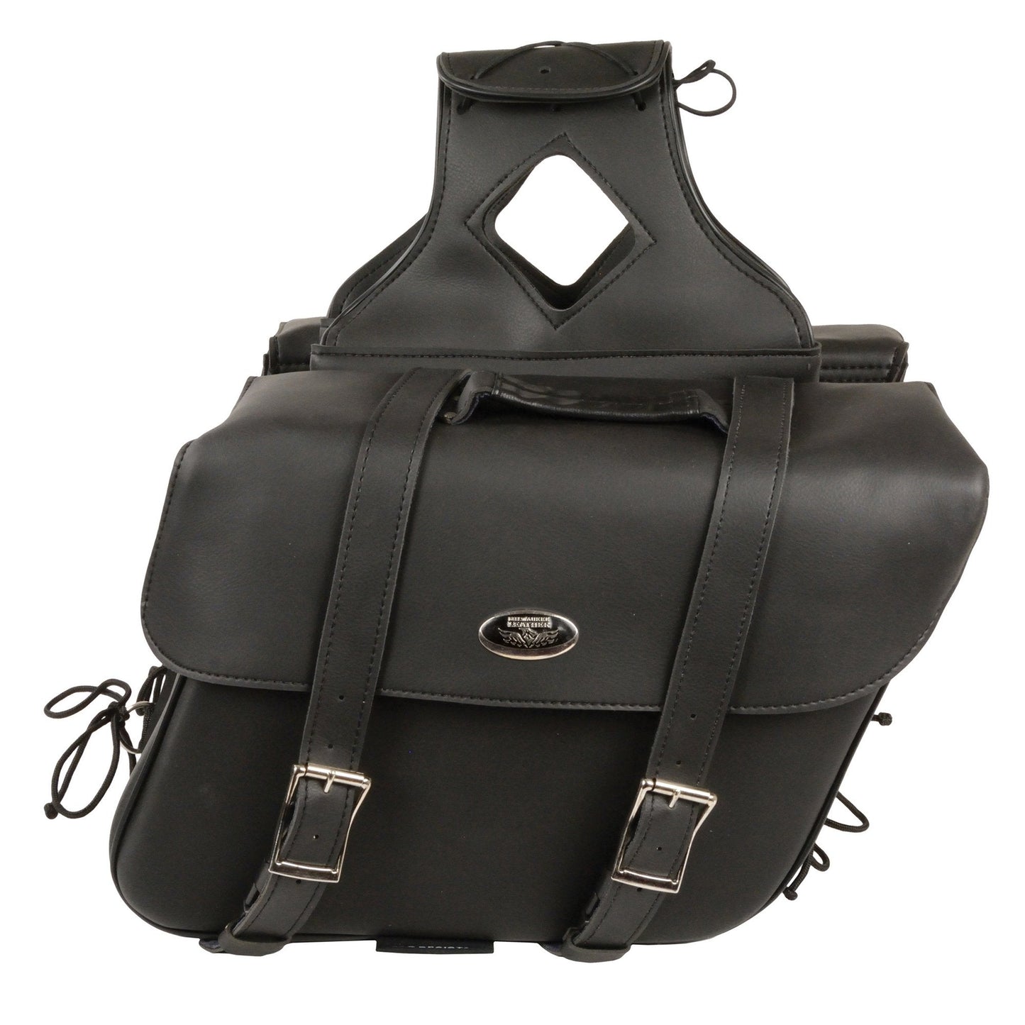 Milwaukee Leather SH580ZB Black Large Zip-Off PVC Slanted Throw Over Motorcycle Saddlebags