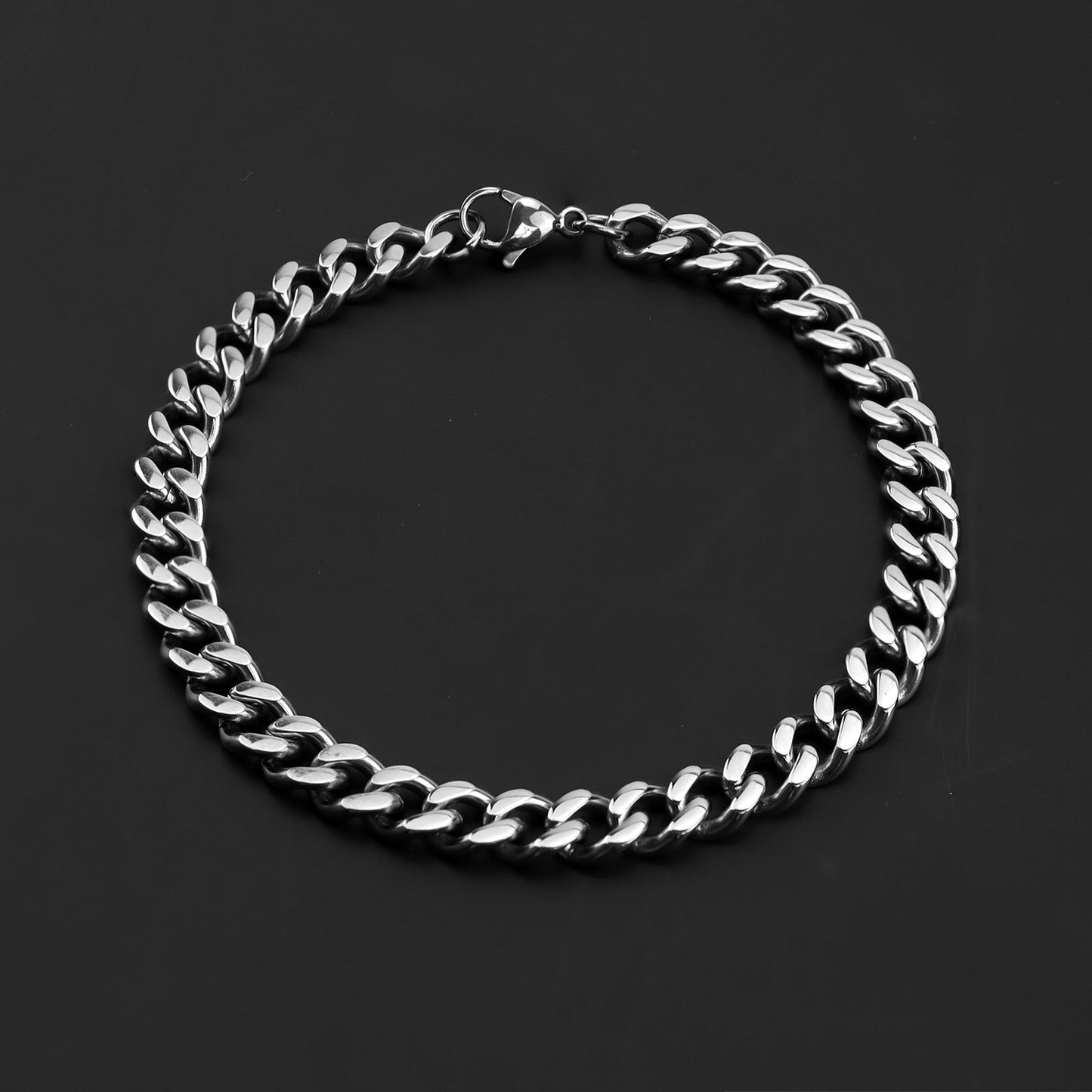 Stainless Steel Diamond Cut Curb Chain Bracelet