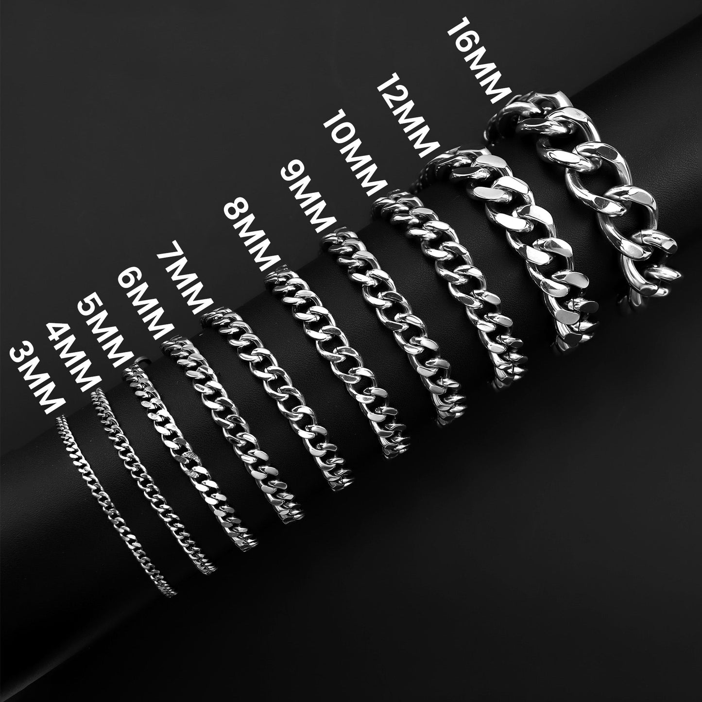 Stainless Steel Diamond Cut Curb Chain Bracelet