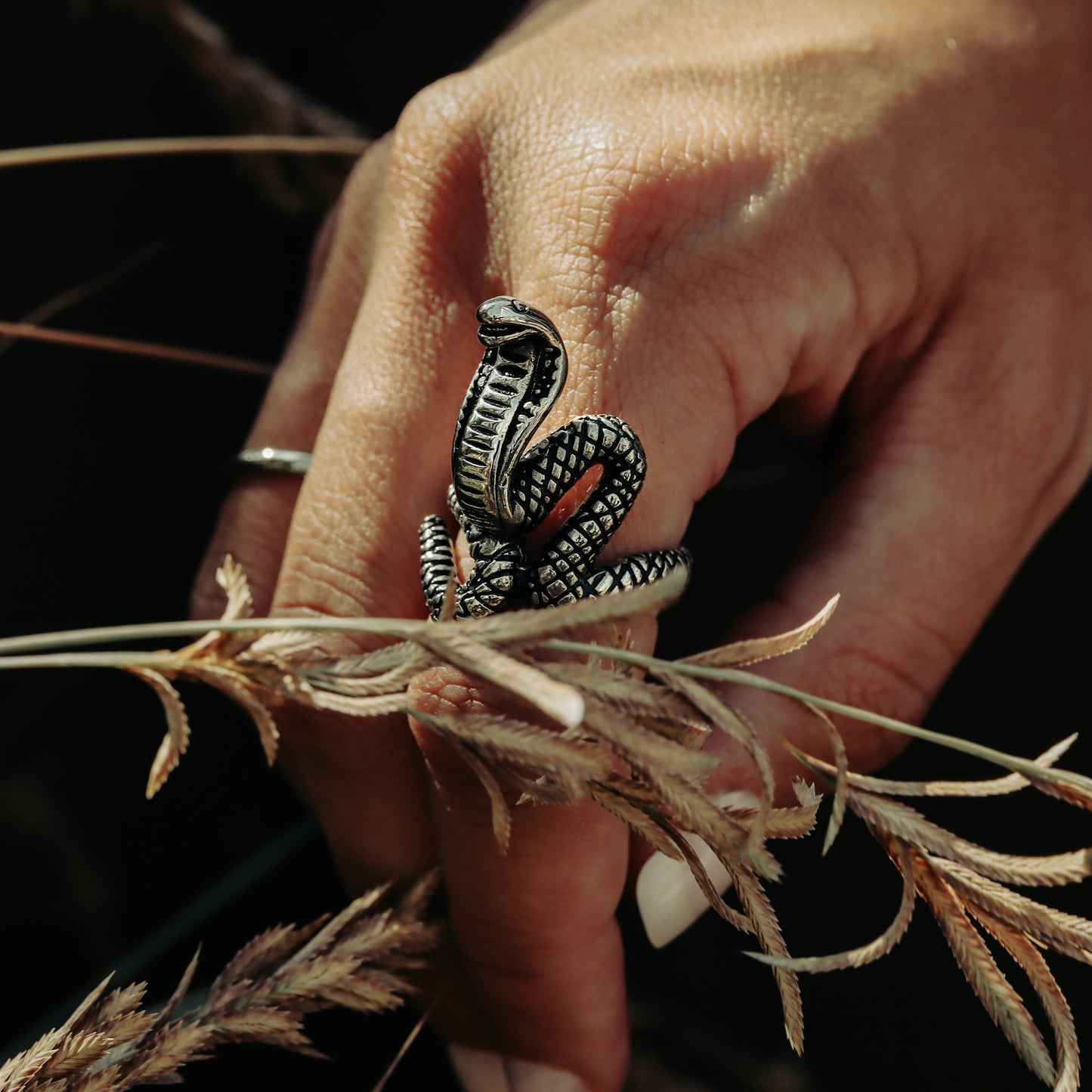 Stainless Steel Polished Cobra Unisex Ring