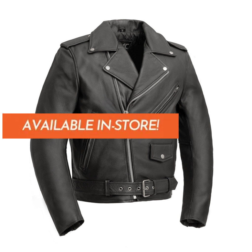 Superstar Men's Motorcycle Leather Jacket Men's MC Jacket First Manufacturing Company Black XXS 