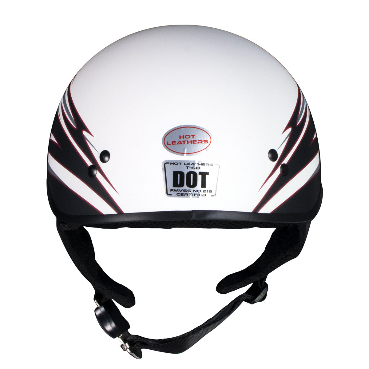 Hot Leathers HLT68 'Tribal White' Advanced DOT Approved Motorcycle Skull Cap Half Helmet for Men and Women Biker