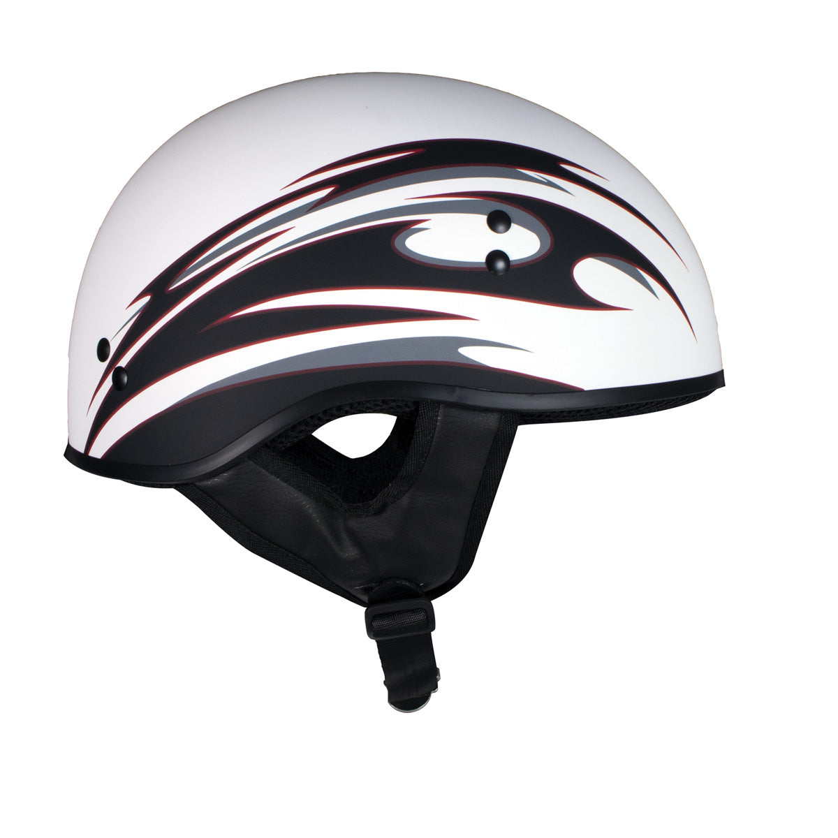 extreme supply motorcycle helmets Hot Leathers Tribal White Motorcycle Skull Cap Half Helmet DOT Approved HLT68