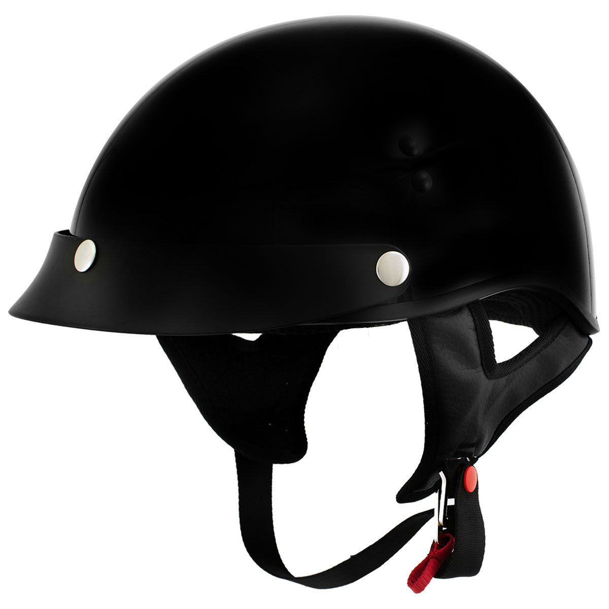 black motorcycle helmets hotter Hot Leathers HLT70 Stealth Glossy Black Motorcycle DOT Skull Cap Classic Half Helmet