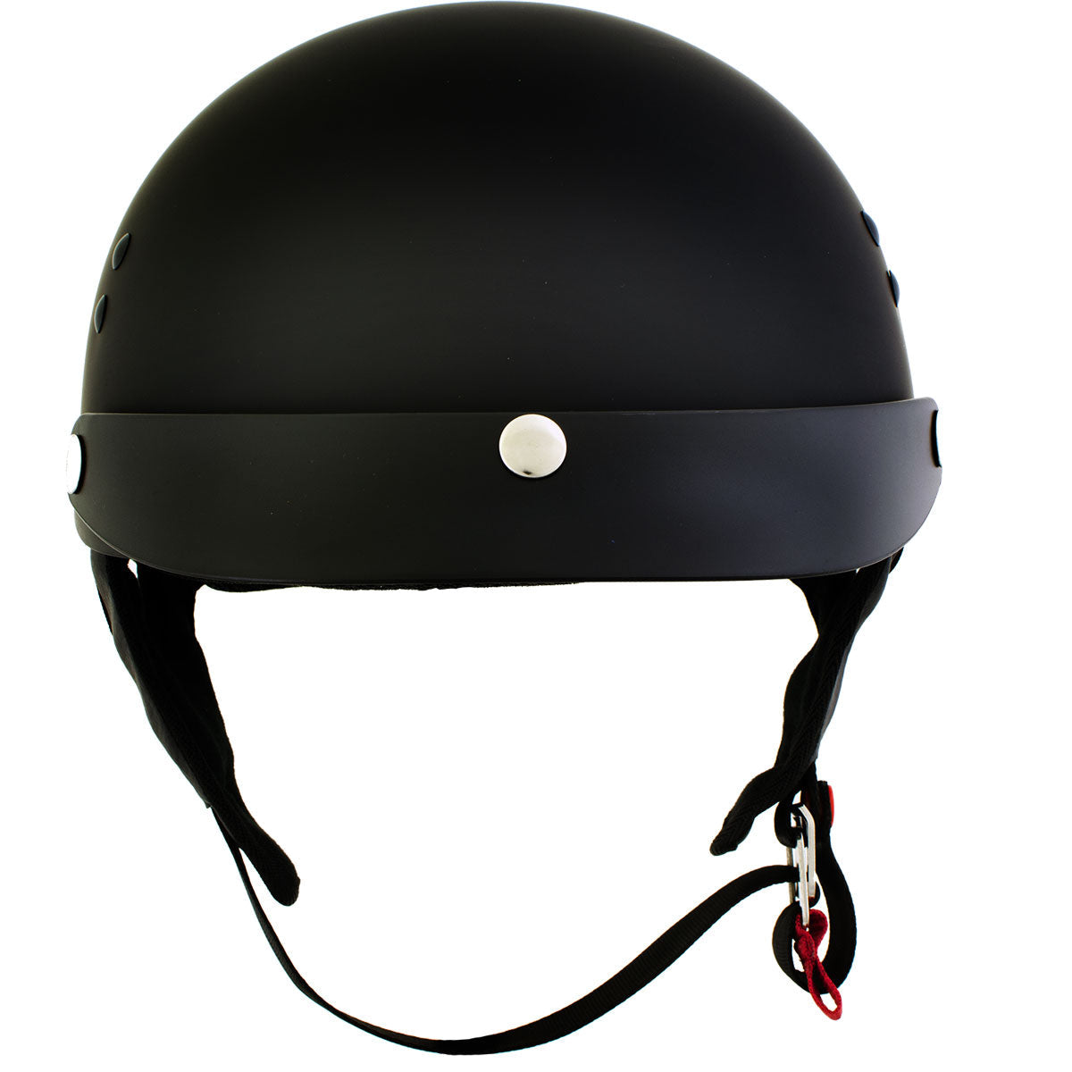 Hot Leathers HLT70 'Stealth' Flat Matte Black Motorcycle DOT Skull Cap Classic Half Helmet