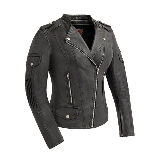 Tantrum - Women's Motorcycle Leather Jacket Women's Leather Jacket First Manufacturing Company S Black 