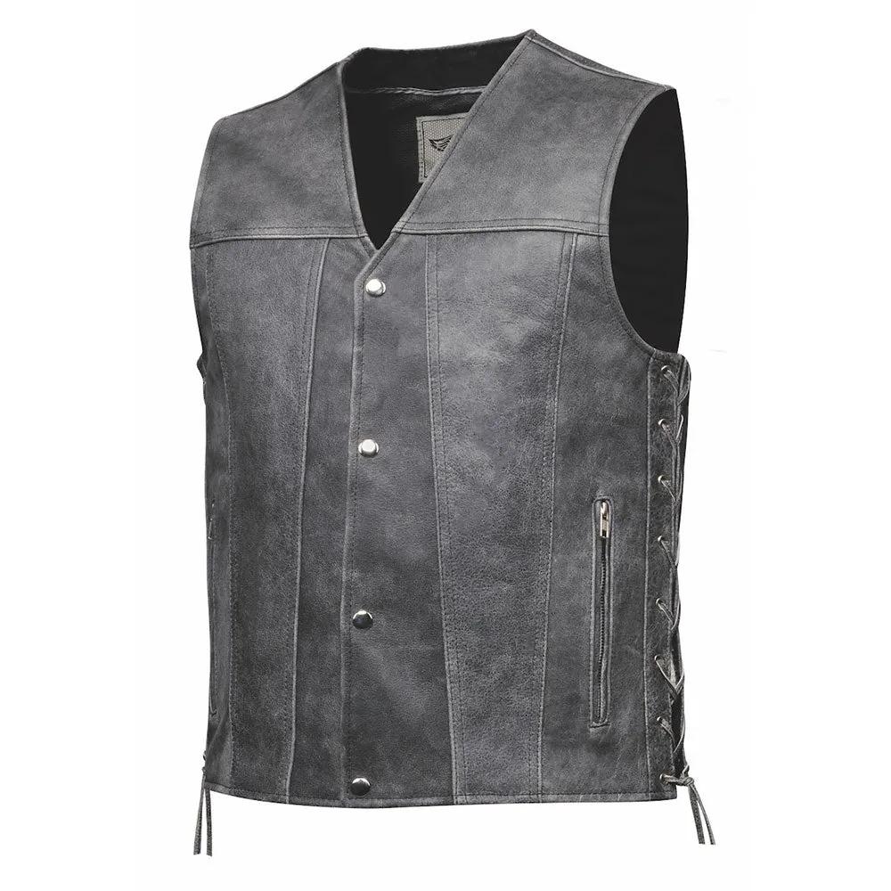 Tombstone - Mens Gray Leather Vest