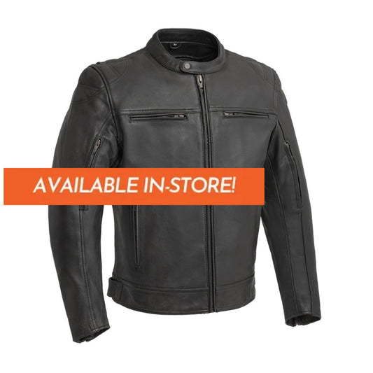 Top Performer Men's Motorcycle Leather Jacket Men's Leather Jacket First Manufacturing Company S Black 