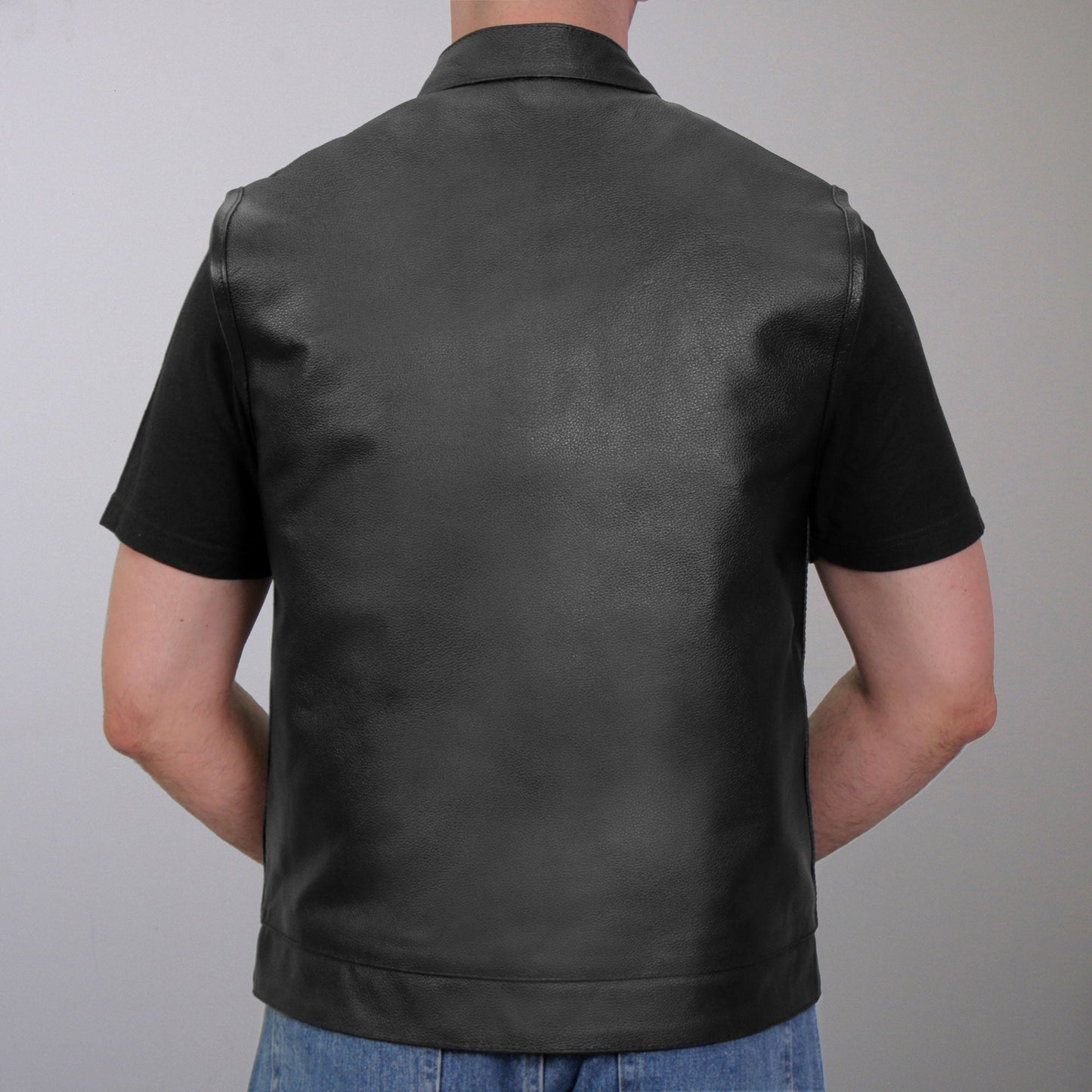 Hot Leathers VSM1039 Men's Black Motorcycle 'Conceal and Carry' Club Leather Biker Vest