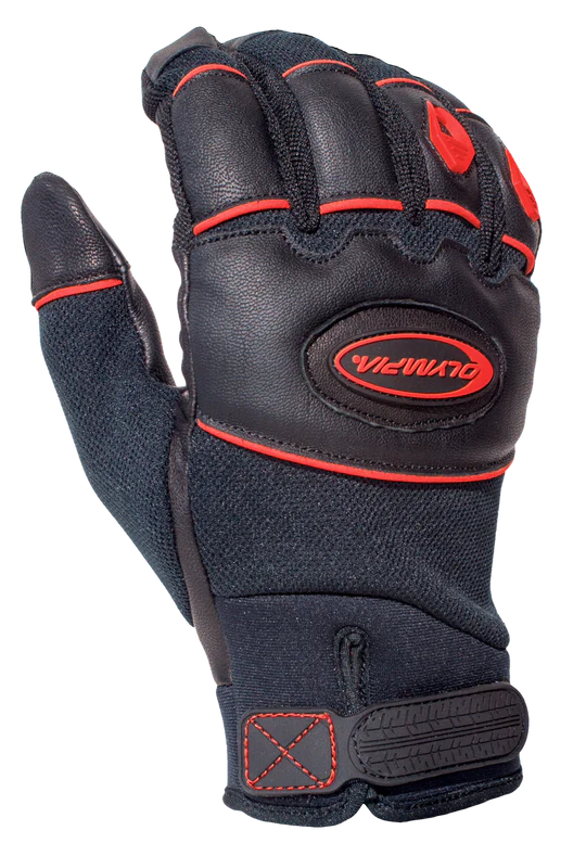 Cool Hand Black Red Textile Motorcycle Gloves | Olympia Sports - Extreme Biker Leather