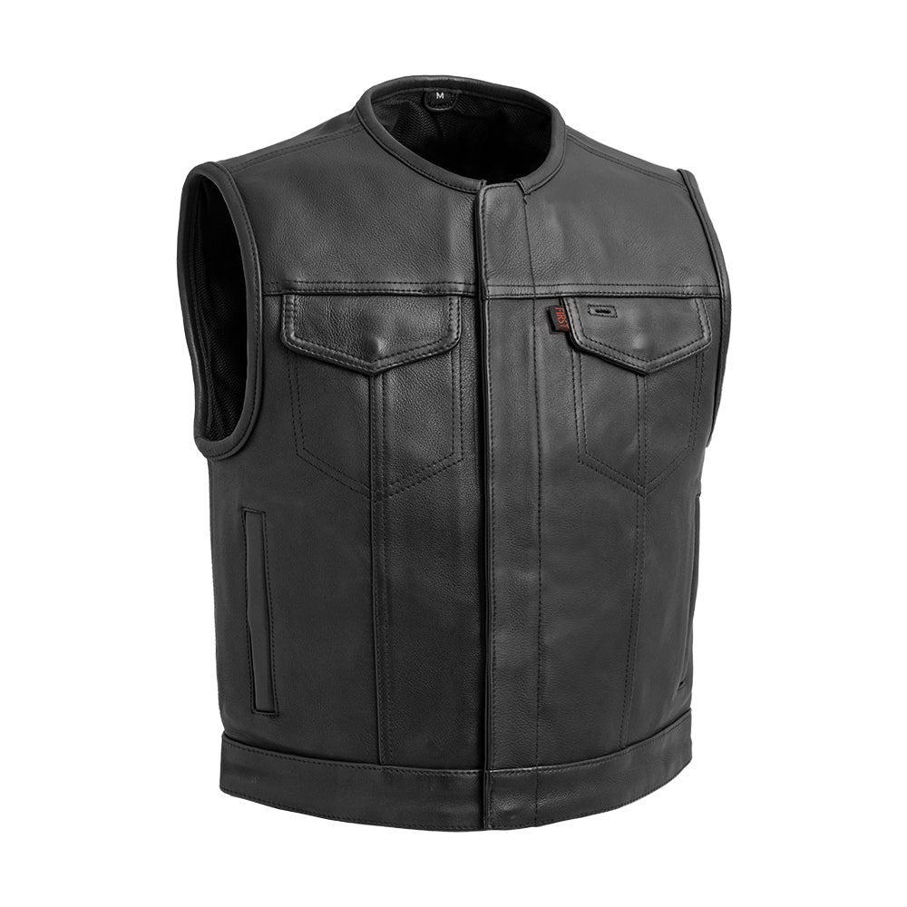 Lowside Men's Motorcycle Leather Vest Men's Leather Vest First Manufacturing Company S  