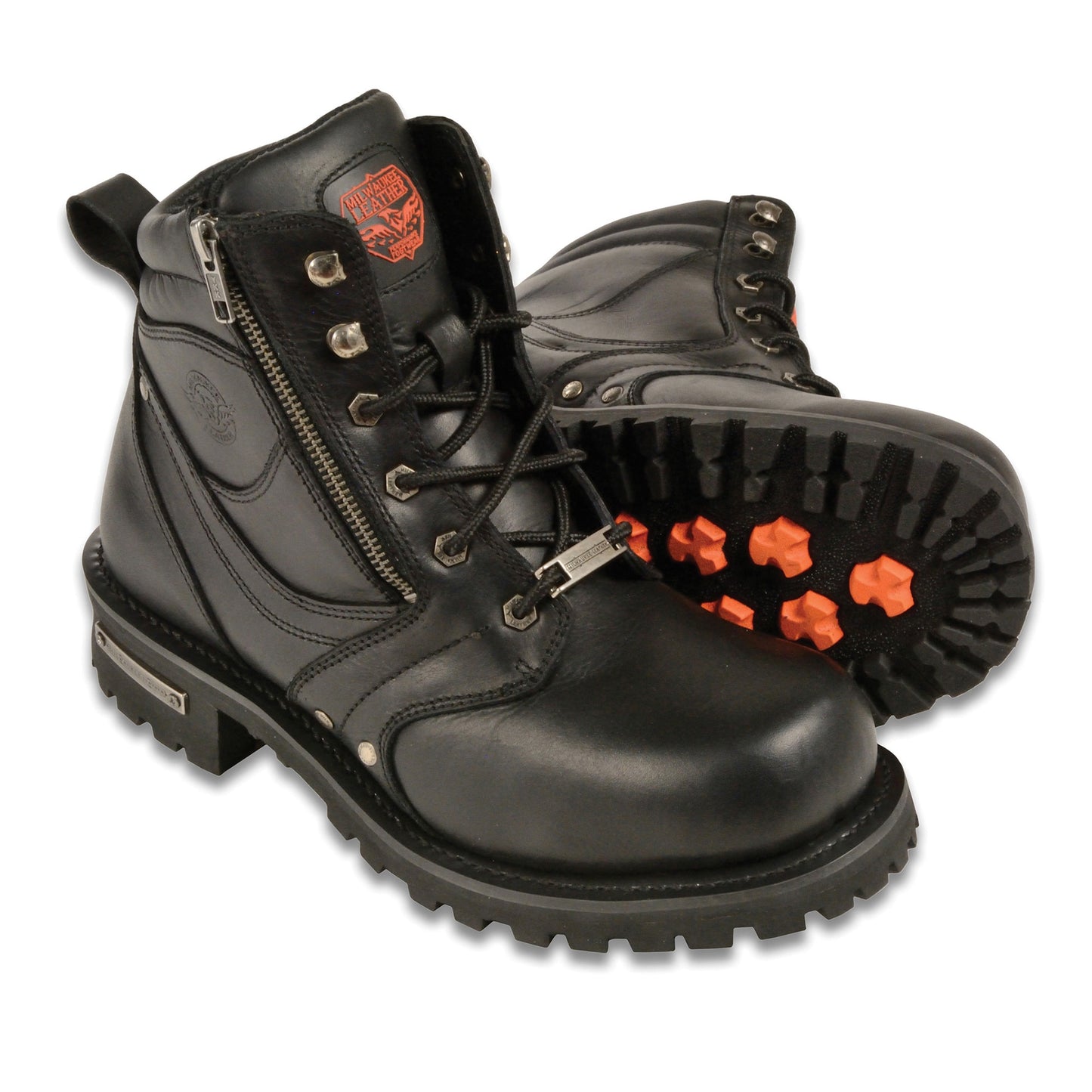Short Lace-Up 6-in Motorcycle Leather Boot