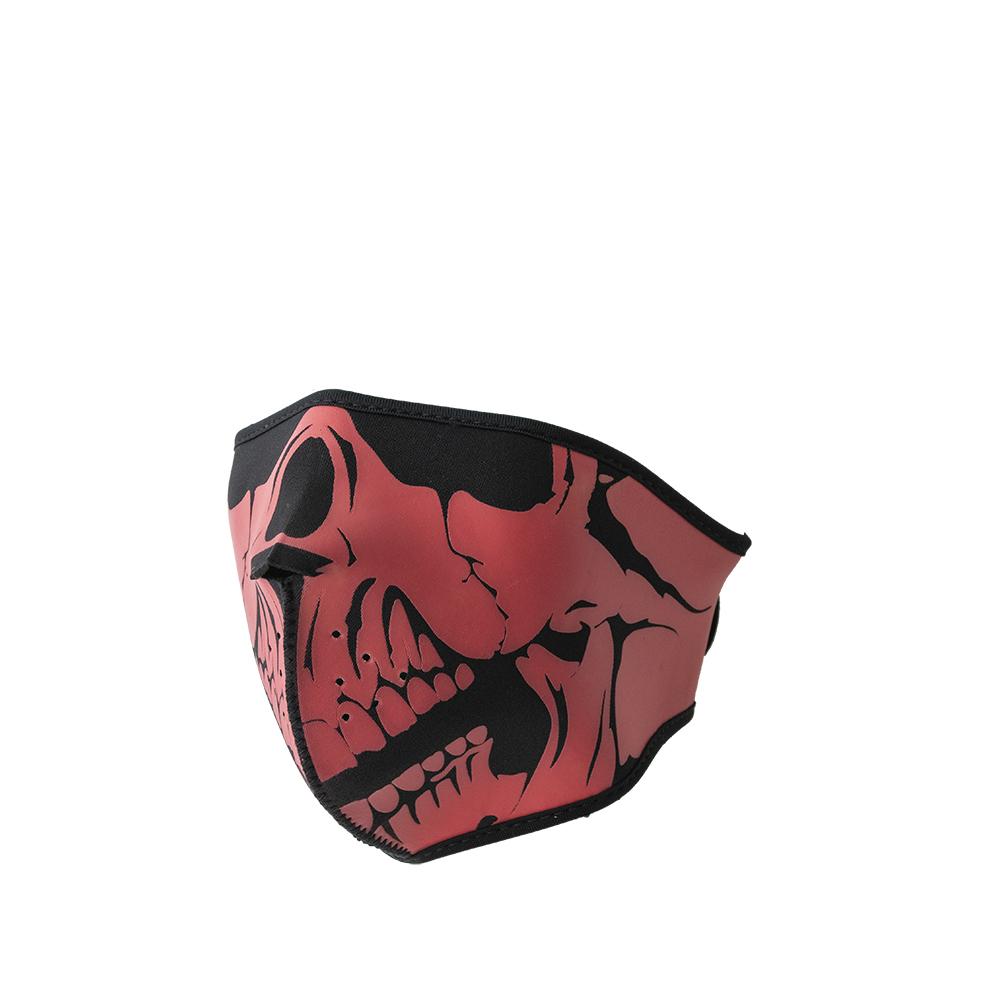 Neoprene Half Face Skull Riding Mask Face Mask First Manufacturing Company Red & Black  