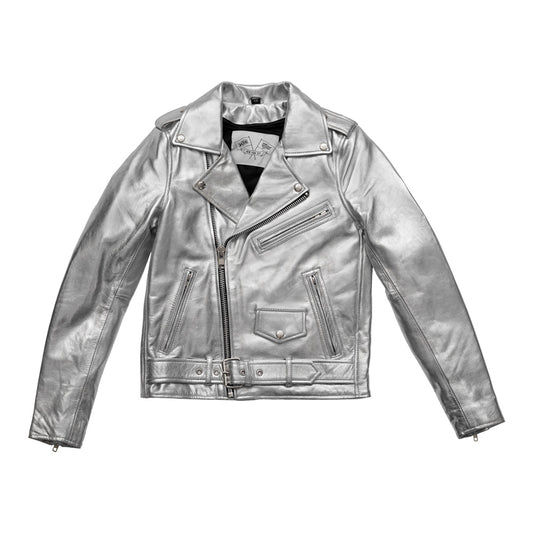 Deirdre - Women's BHBR Motorcycle Leather Jacket Women's Leather Jacket BH&BR COLLAB XS Silver 
