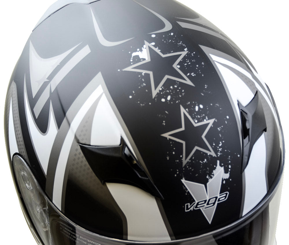 VEGA V-Star Silver Full Face Helmet - Available In-Store Only