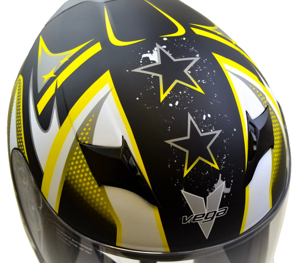 VEGA V-Star Yellow Full Face Helmet - Available In-Store Only