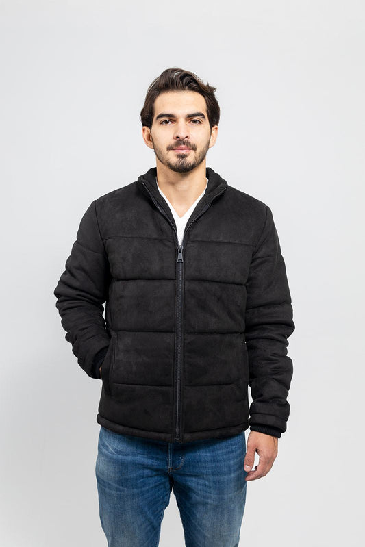 Brady Men's Vegan Faux Suede Jacket Men's Vegan Faux Leather jacket Whet Blu NYC Black S 