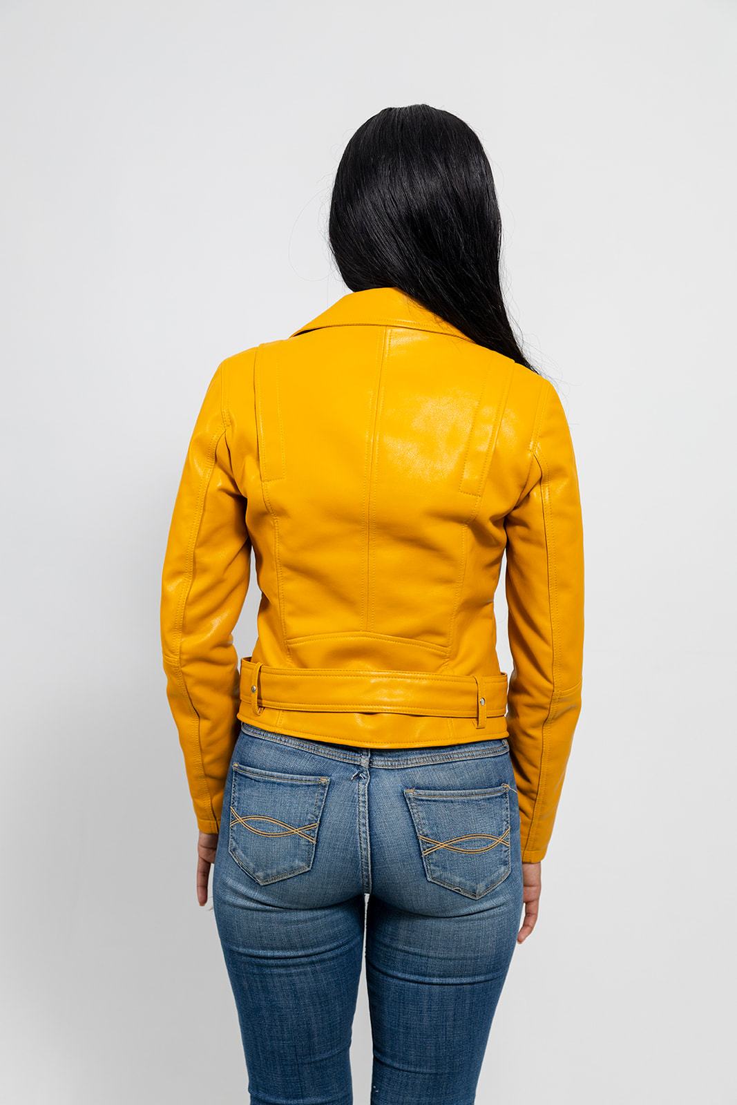 Remy - Women's Vegan Faux Leather Jacket (Mustard) Women's Fashion Leather Jacket Whet Blu NYC   