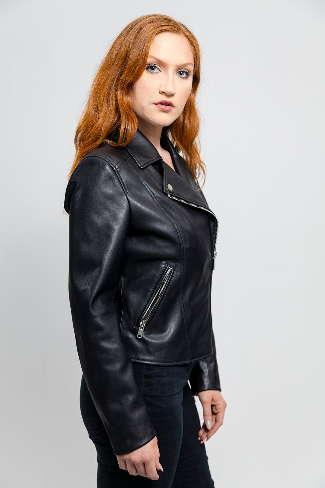 Demi Women's Vegan Faux Leather Jacket Women's Fashion Leather Jacket Whet Blu NYC   