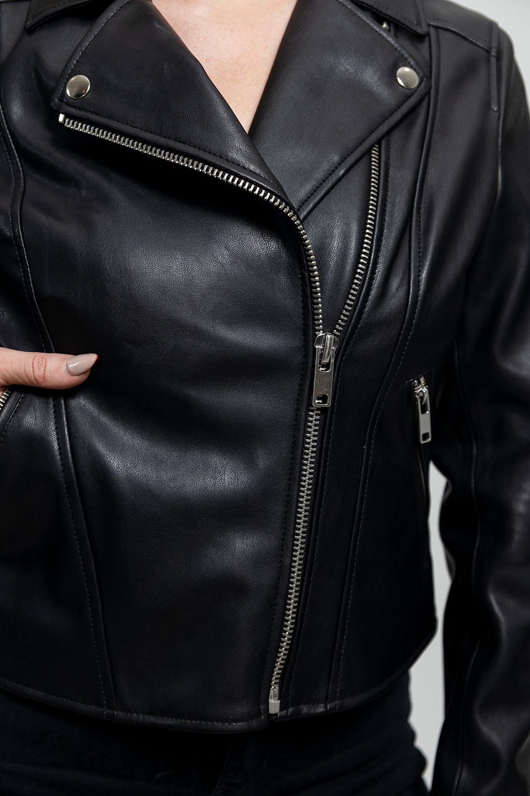 Demi Women's Vegan Faux Leather Jacket Women's Fashion Leather Jacket Whet Blu NYC   