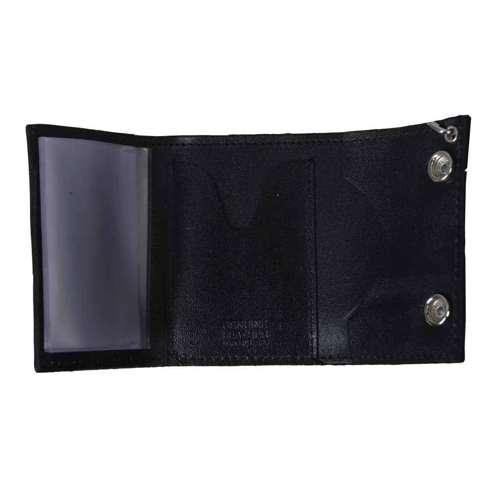 Classic Black Trifold Wlb1001 Leather Wallet With Chain | Hot Leathers Wallet
