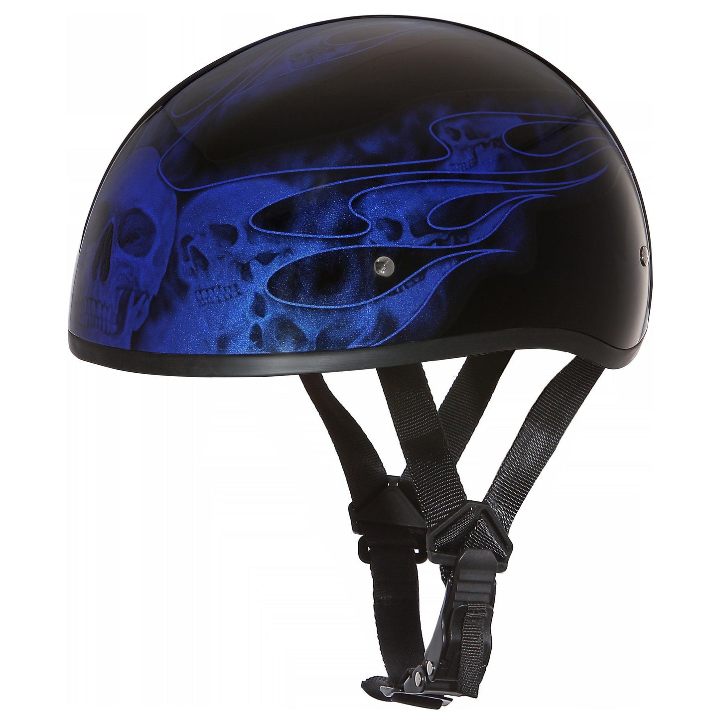Daytona Skull Cap Blue Skull Flame - Available In-Store Only